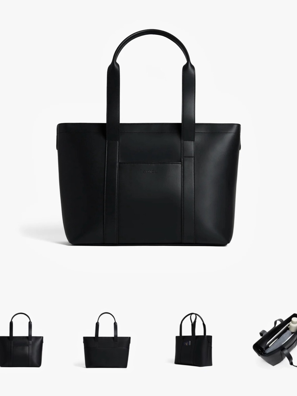 Vegan Leather Tote Bag - Black (Monos)